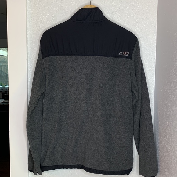 Aeropostale grey black fleece full zip long sleeve jacket 3 front pockets - Picture 2 of 6